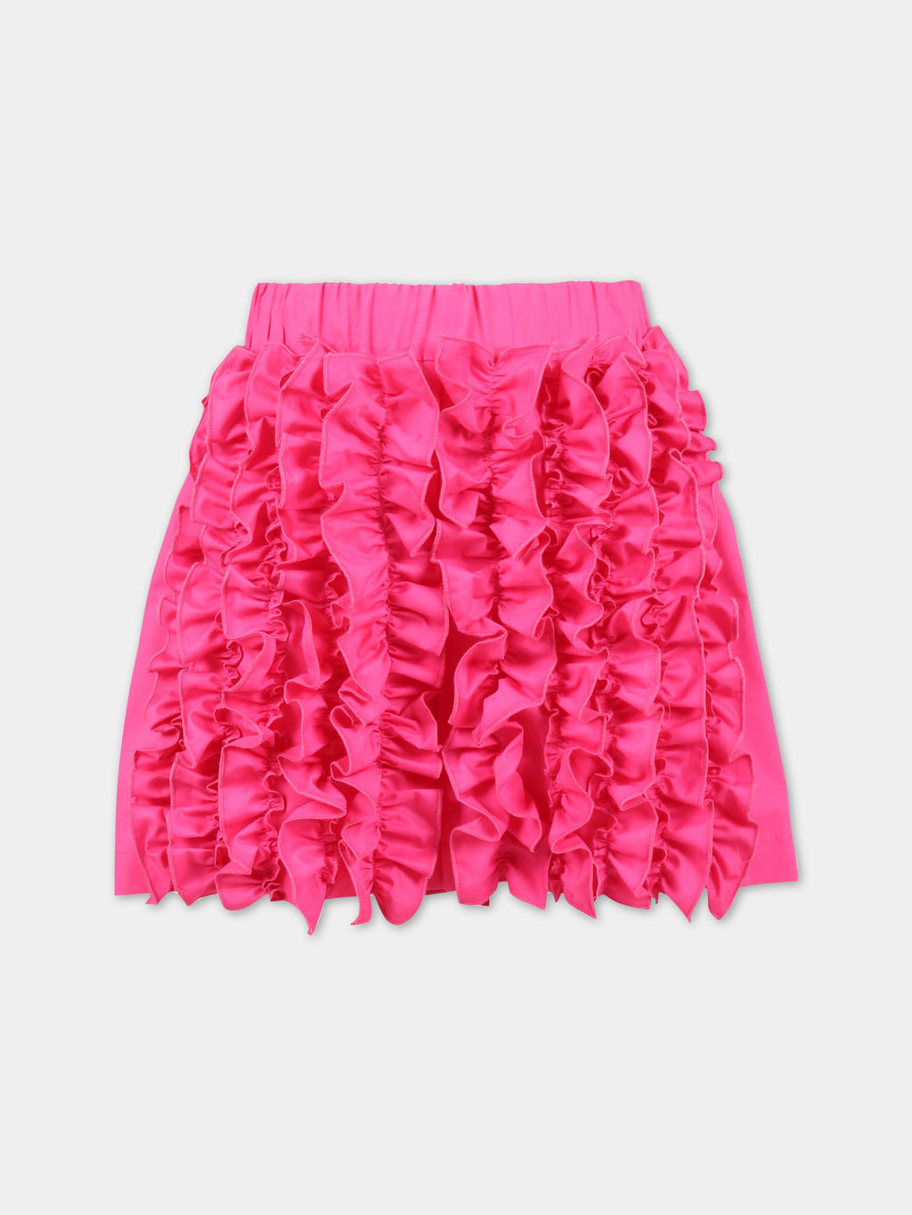 Shorts fucsia per bambina con logo nero